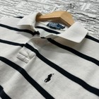 Polo Ralph Lauren Large Black and White Horizontal Striped Collared Shirt