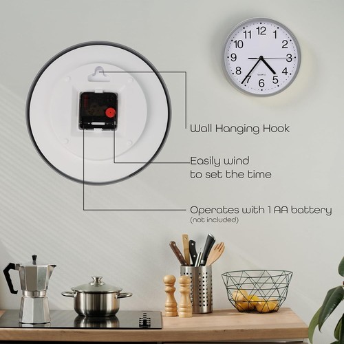 Wanduhr leise & nicht tickend moderne Batterie für Büro Zuhause Schule Küche - Bild 45 von 55