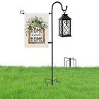 Garden Flag Stand with Shepherds Hooks,Premium Garden Flag Pole for Outside D.