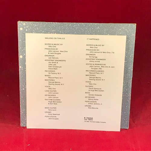 YOKO ONO Walking On Thin Ice 1981 UK 7" vinyl single + INSERT John Lennon - Picture 3 of 5