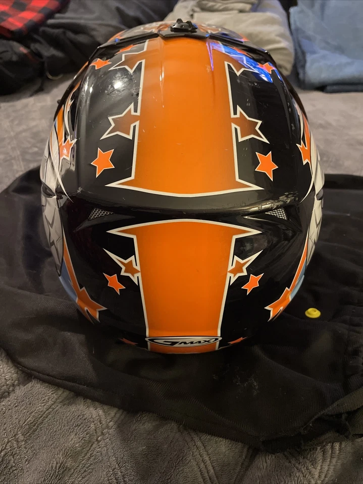 GMAX Youth Small Helmet Superstar Orange, GM46.2 Superstar DOT Approved. — 第 3/4 张图片