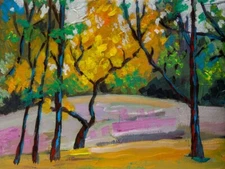 Large Original Art Landscape Painting on Stretched Canvas 14" x 11"