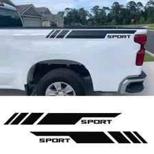 Matte Black Sport Side Bed Rear Trunk Sticker For Chevy Silverado 1500 2500 3500