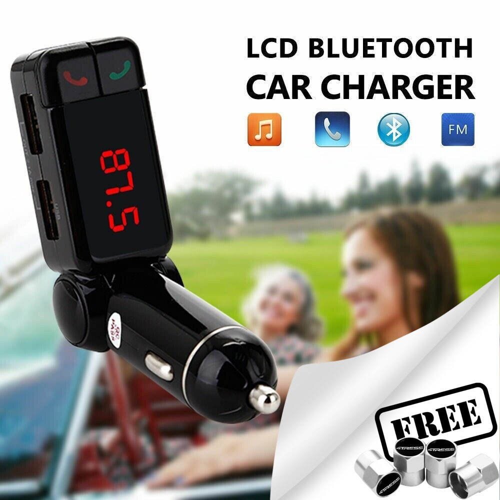 Car Music FM Transmitter Bluetooth Handsfree USB Charger Aux Mp3