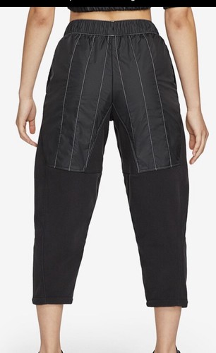 NIKE WOMEN’S SWOOSH CURVE PLUSH TROUSERS PANTS QUILT BLACK SMALL dd5614 010 - Picture 4 of 8