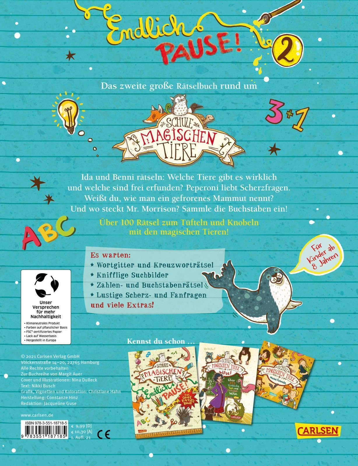 Thumbnail - Die Schule Der Magischen Tiere: Endlich Pause Das Große Rätselbuch