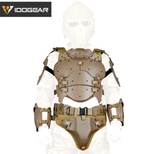 IDOGEAR Tactical Vest MOLLE Paintball Armor Suit w/ Elbow Pads Buckle Belt Army