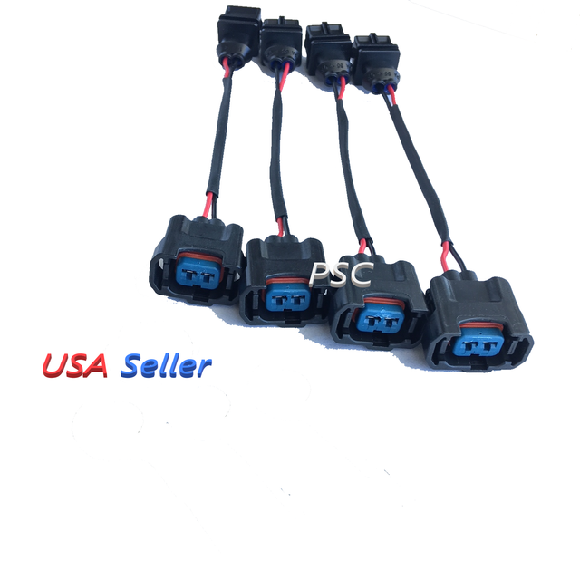 Fuel Injector Conversion Jumper Harness Adapter Plug 4 HONDA OBD1 EV1 to OBD2 eBay