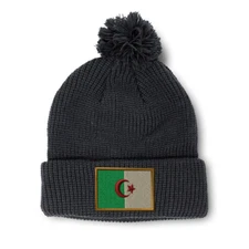 Pom Pom Beanies for Women Algeria Embroidery Winter Hats for Men Skull Cap