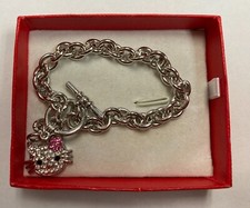 New Hello Kitty Metal Bracelet, Silver, 8" long