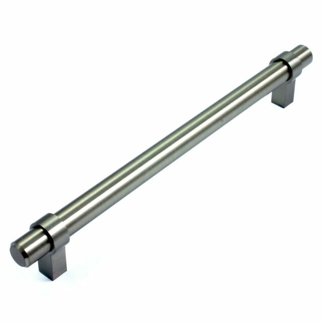 10 X Steel T Bar Handles Kitchen or Cupboards Brushed Nickel. 192mm