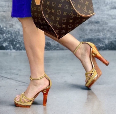 Louis Vuitton ブラウン オープントゥ ハイヒール 楽天市場】【8/1 P2倍】【本物保証】 箱付 超美品 ルイヴィトン LOUIS