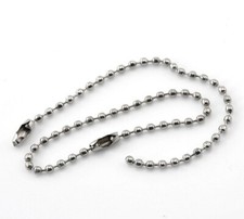 5 Chainette a bille argenté 2,4mm avec fermoir Chaine maille boule Longueur 12cm