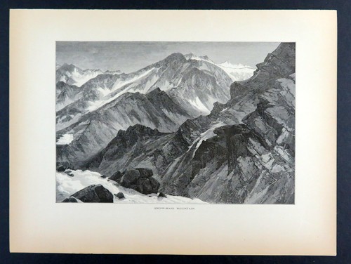 Snowmass Mountain, Colorado, Historic America 1874 Antique Engraving - Picture 3 of 4
