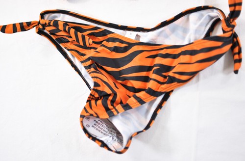 women's Urchics orange zebra bikini size medium cheeky bottoms 2" sides new - Picture 5 of 6