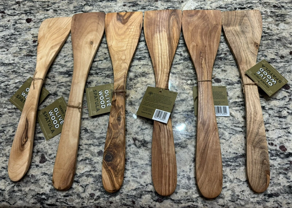 Trader Joe’s Espátula Madera Olivo Lote Set 6 Pack 12” Vacaciones 2024 Temporada Foto 2 de 4
