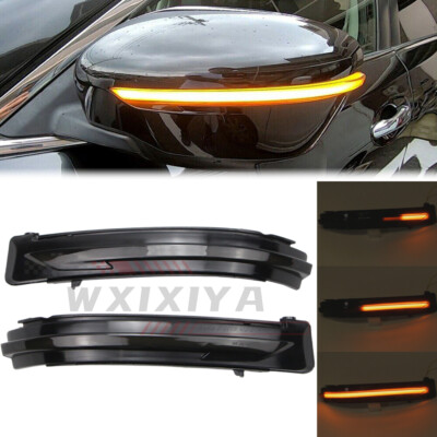 LED Rear Side Wing Mirror Light For Nissan X-Trail Rogue Qashqai With Turn Lamp