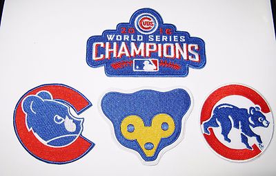 (1) LOT OF (4) MLB BASEBALL CHAMPIONS CHICAGO CUBS EMBROIDERED PATCHES # 57 & 55