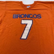 vintage 80s DENVER BRONCOS JOHN ELWAY 7 JERSEY T-Shirt MEDIUM football NFL 90s