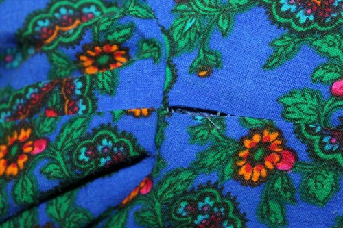 Vintage 60s 70s Lanz Original Blue Floral Paisley Wool Boho Dress Women's XS/S - Picture 14 of 14