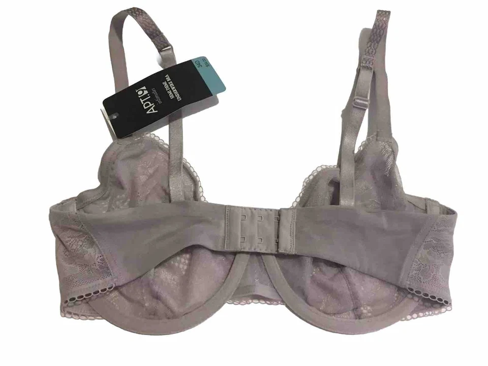 Apt.9 Unlined SEMI DEMI Lace Bra Gull Grey ZA73B100Z Sz.34D,34DDD,36D - Image 2 of 4