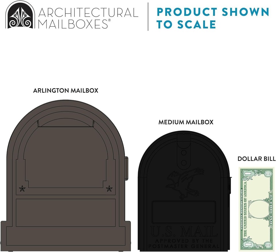 Architectural Mailboxes AR15T0EC Arlington Mailboxes, Large, Textured