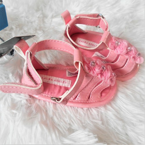 Laura Ashley Sandals Girls Baby Infant Pink Size 2 - Picture 5 of 11