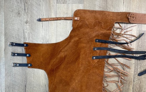 Western Chinks, Custom-Made, Leather, Hand Tooled Belt, 6" Fringe - Picture 9 of 14