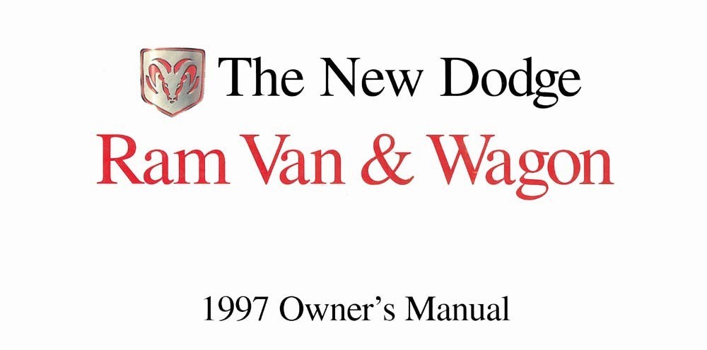Dodge Ram Van & Wagon 2002 オーナーズマニュアル 1997 Dodge Truck Ram Van, Ram Wagon Owner's Manual | eBay