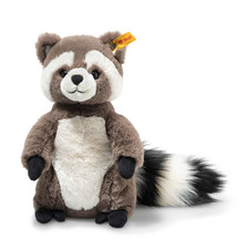 Steiff Pedro Raccoon Soft Cuddly 10 Plush Brown White Fur Weighted Stuffed