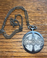 TM DC Comics Batman Filigree Bat Logo Pocket Watch Necklace - Preowned