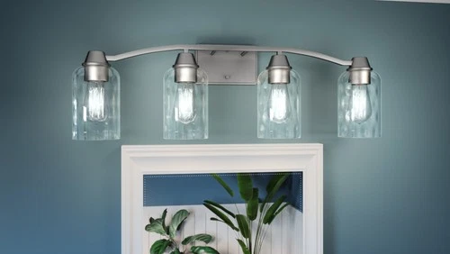 Quoizel ACA8627 Acacia 4 Light 28"W Vanity Light - Nickel - Picture 9 of 12