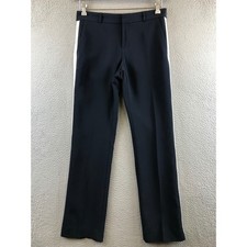 New Banana Republic Logan Trousers Women Size 2 Navy Stripe Mid Rise Straight