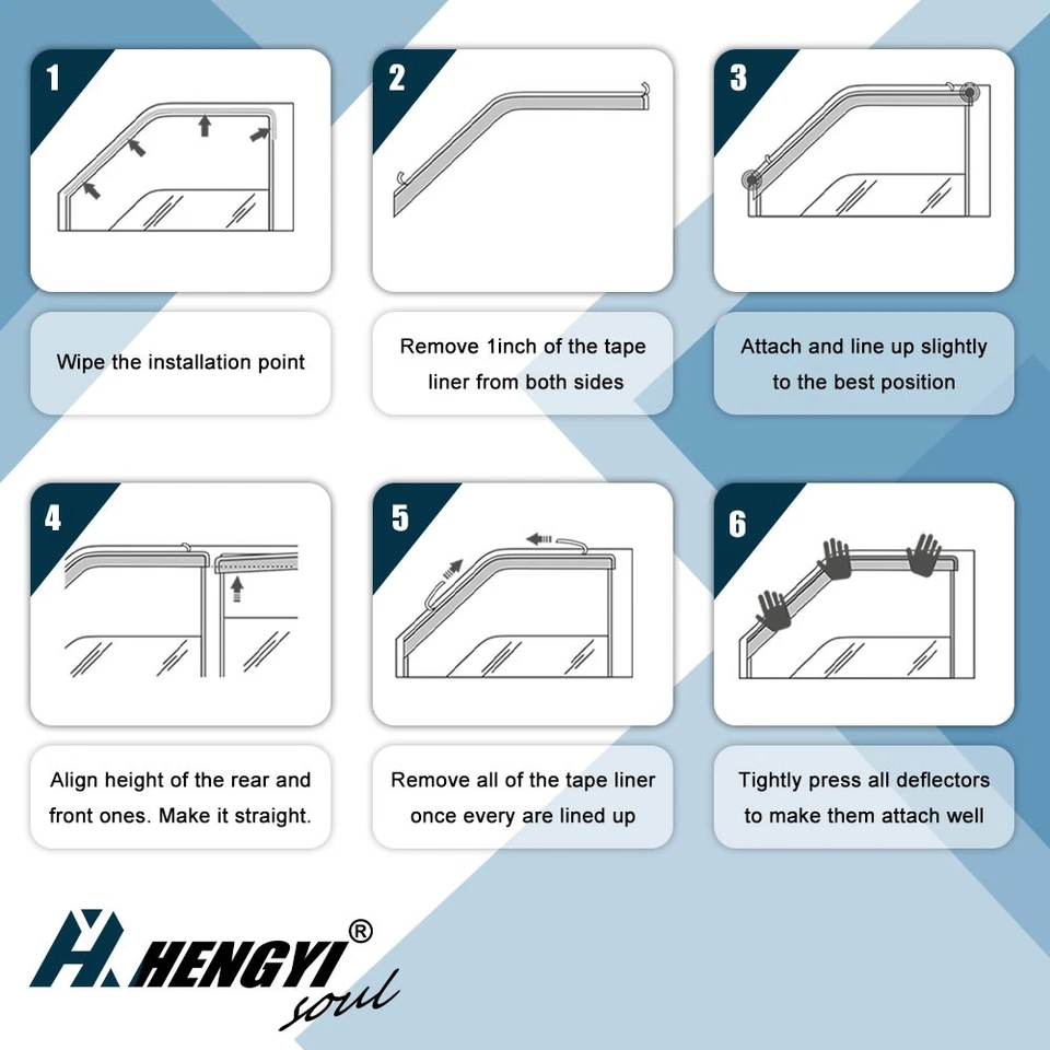 Para Honda Civic Hatchback 2016-2021 Viseira de Janela Wind Rain Guard JDM Mugen Style - Imagem 3 de 4