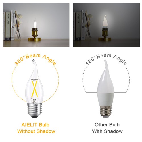 Dimmable E26 LED Light Bulb 25W Equivalent, Daylight White 5000K, Chandelier ... - Picture 5 of 9