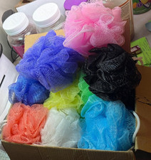 NEW 9 PC Bath Sponge Shower Nylon Mesh Scrubbers Exfoliating Body Massage
