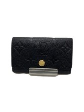 LOUIS VUITTON key case multicle 6  monogram implant Black cowhide BLK mens