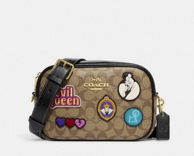 NWT  Coach Jamie Camera Bag In Signature Canvas With Disney Villains Evil Queen