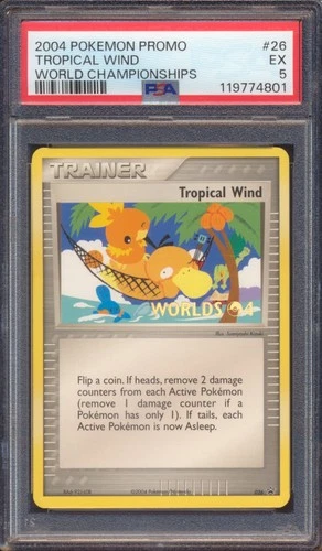 2004 POKEMON PROMO TROPICAL WIND WORLD CHAMPIONSHIPS STAMP #26 PSA 5!
