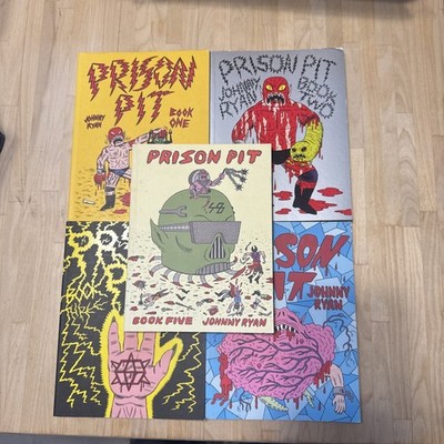Prison Pit Book 1,2,3,4,5 Johnny Ryan Fantagraphics Books VF+ Angry Youth Comix