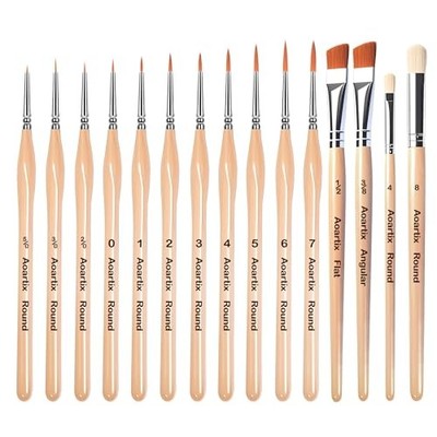 Miniature Brush Dry Brushes,  Pcs Model Paintbrush Set for Acrylic Oil 15 Wood