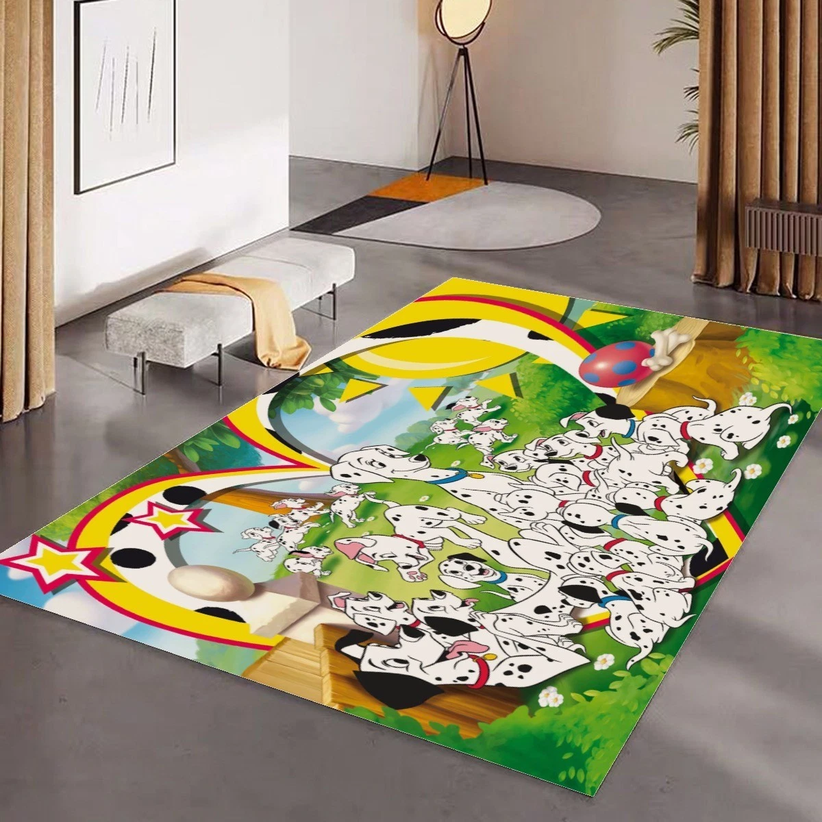 Disney 101 Dalmatians Print Foldable Rectangular Floor Mat Rugs Anti-Skid Carpet