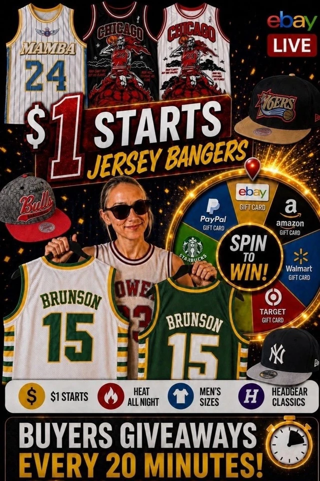 🔥 $1 AUCTIONS! SUDDEN DEATH 🔥Jerseys, Hats & Giveaways🔥
