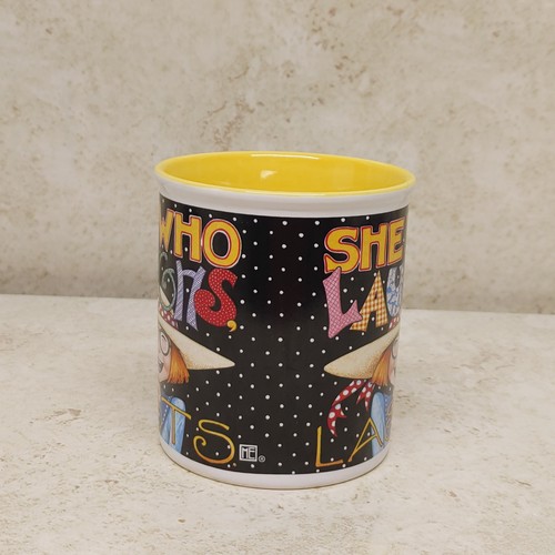 Vintage Mary Engelbreit Tasse "She Who Laughs Lasts" Taiwan - Bild 3 von 12