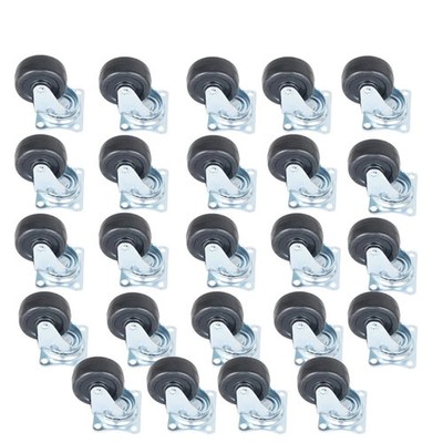 24 Pack 2 Inch Swivel Caster Wheels With Top Plate And Double Bearing Heavy