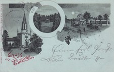 AK Tamsel, Mondscheinlitho mit u.a. Schelle´s Gasthof