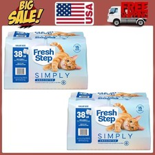 2 Pack Fresh Step Simply Unscented Multi-Cat Clumping Litter 38 lb 76 lbs 