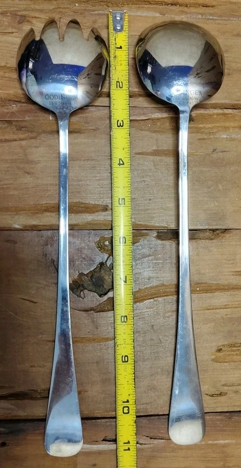 Vintage Godinger Sliver 18/0 Stainless Serving/Salad Fork And Spoon Set Of Two  - Image 4 of 4