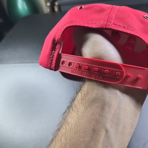 Vintage 90s Busch Beer Zebra Red/White Stripe Snapback Hat - Picture 7 of 11