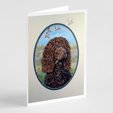 Caroline's Treasures Irish Water Spaniel Greeting Cards Pack of 8 7089GCA7P